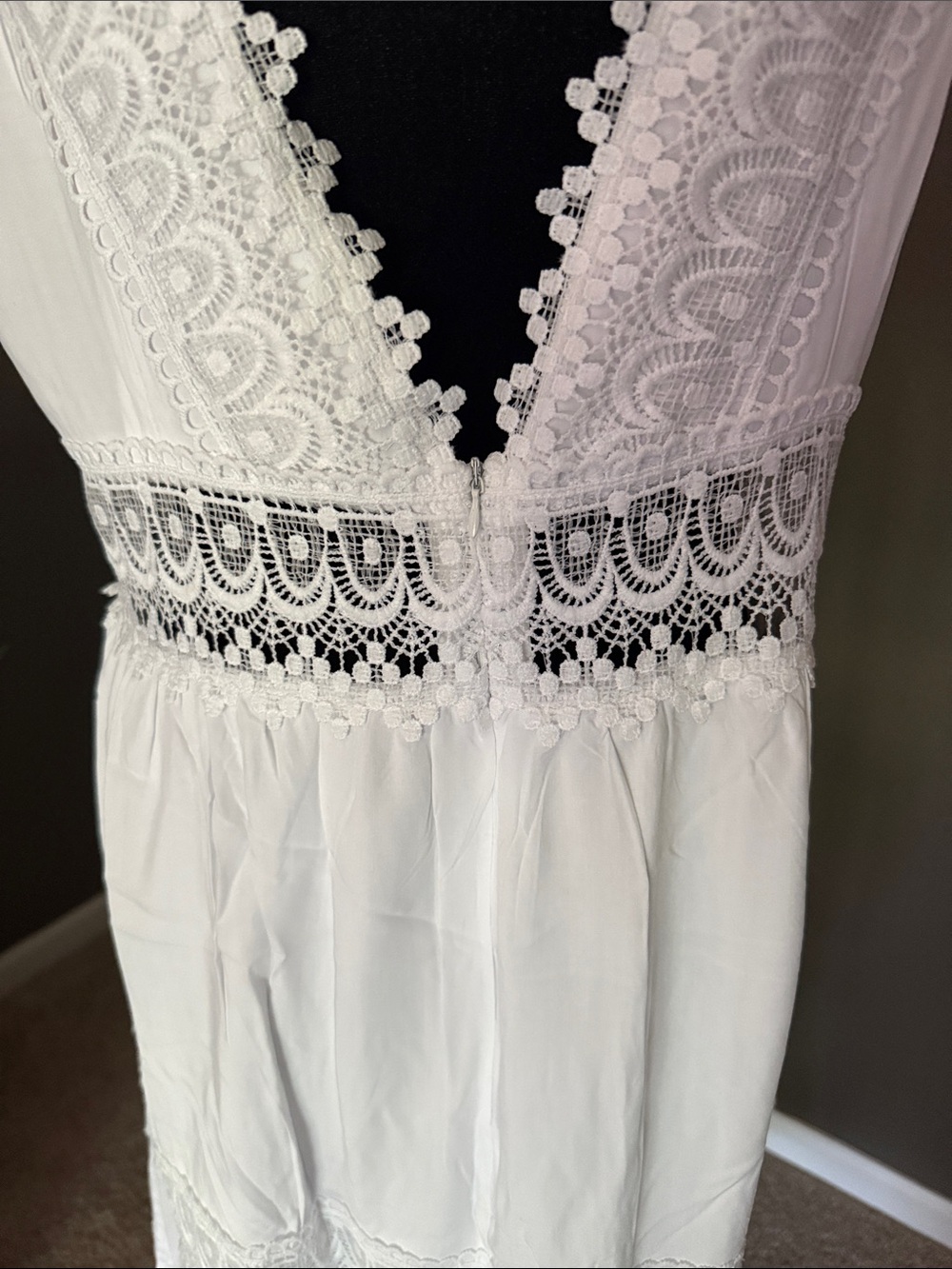White Lace V-Neck Maxi Dress - never worn - Picture 3 of 5